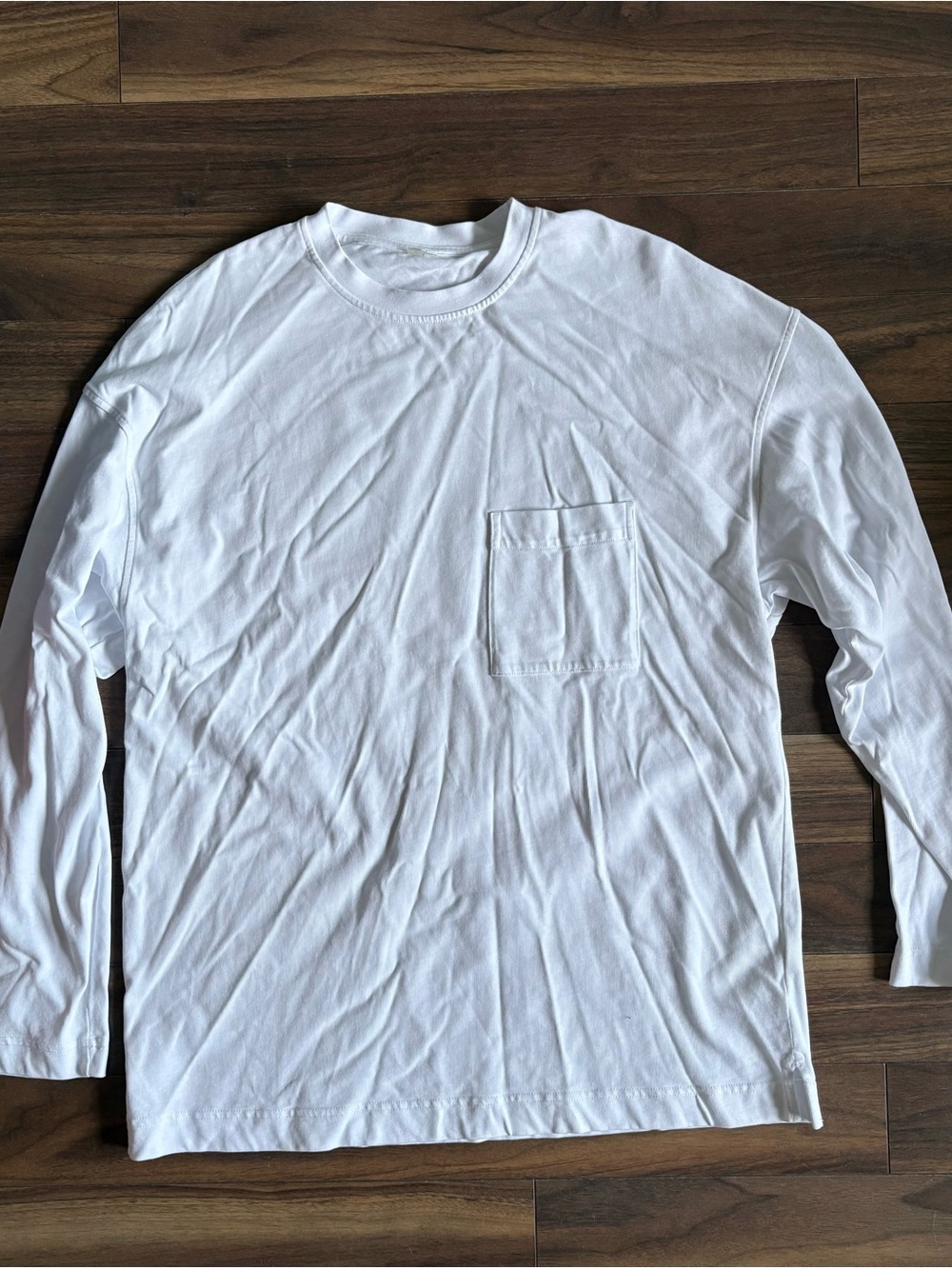 Arket White Long-Sleeve Pocket Tee
